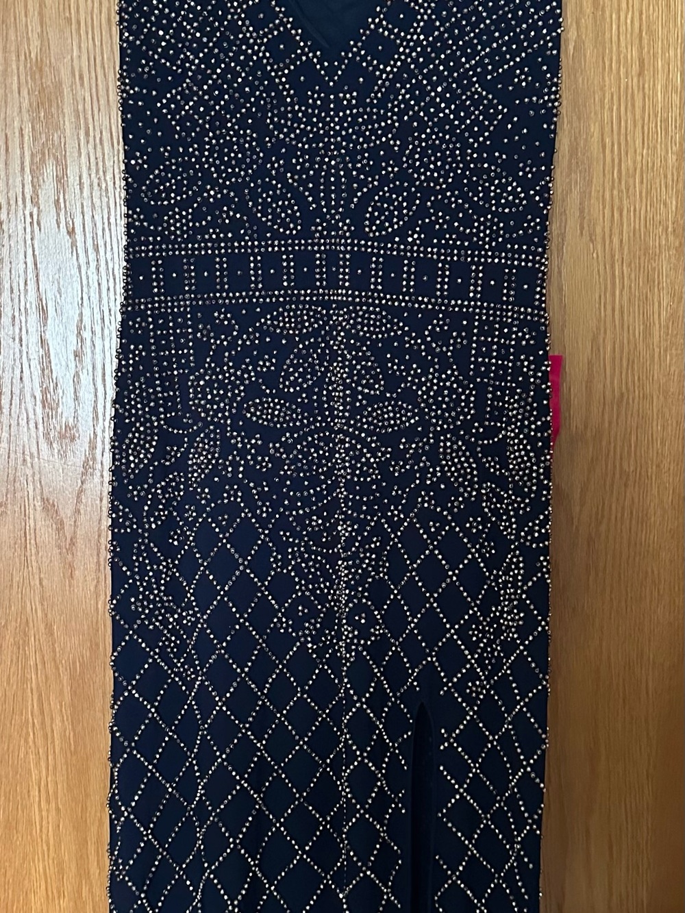 XSCAPE Embellished Navy Womens Skirt with Gold Stud Detail
